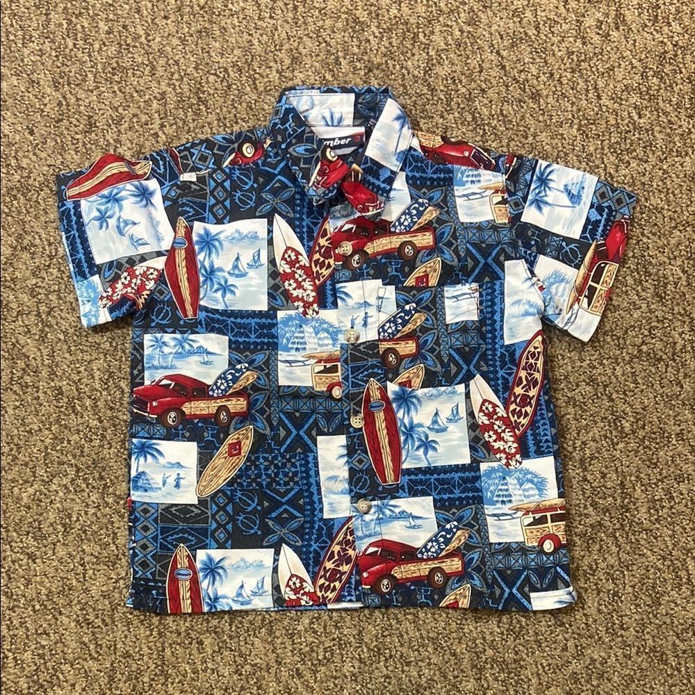 Timber Bahama Kids Blue Hawaiian Shirt Size 3T
